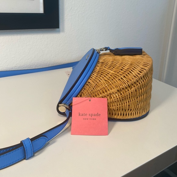 NWT Kate Spade Catch Wicker Crossbody Bag - Picture 7 of 13